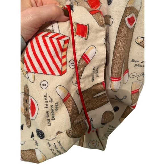Nick & Nora How To Build A Sock Monkey 2 Piece Pajama Set Size XS ROoMY - Picture 8 of 8